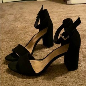 Black suede heel